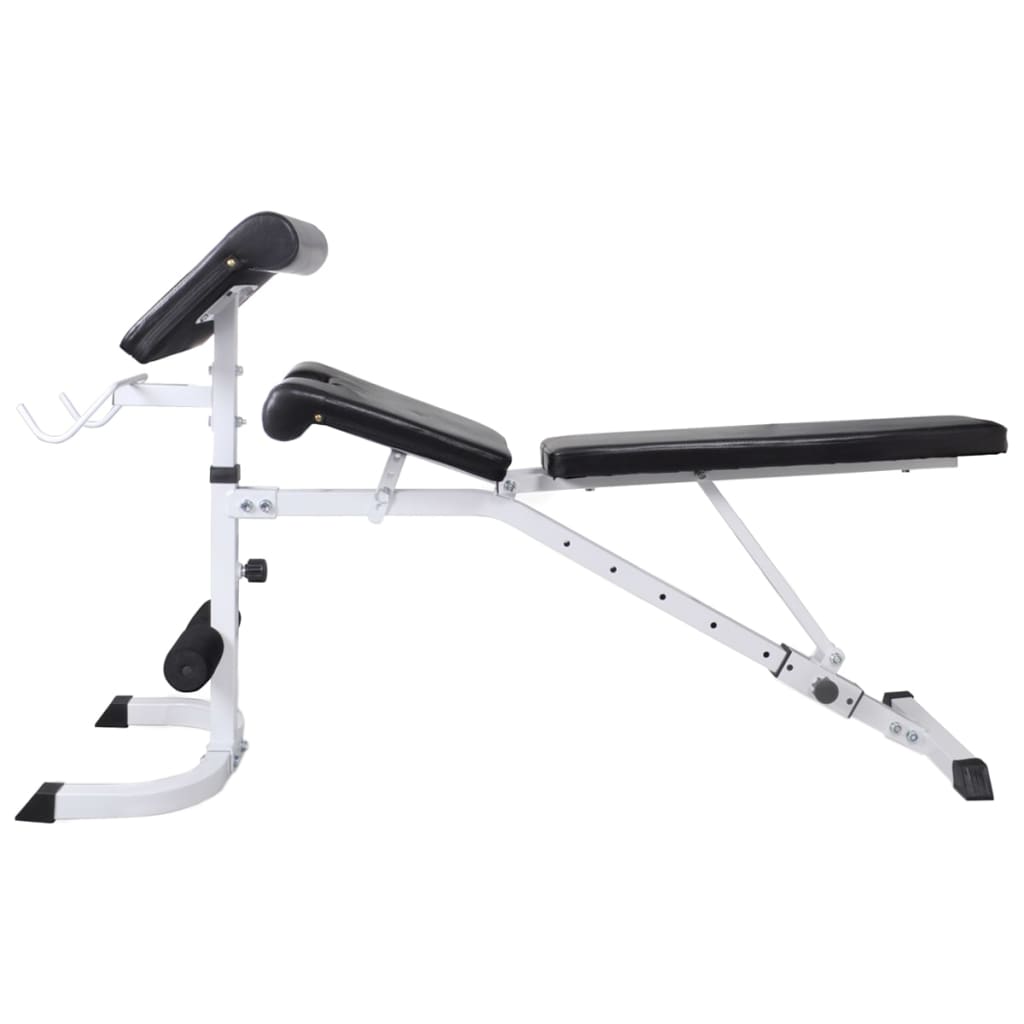 Banco musculação c/ suporte p/ pesos + barras e halteres 60,5kg
