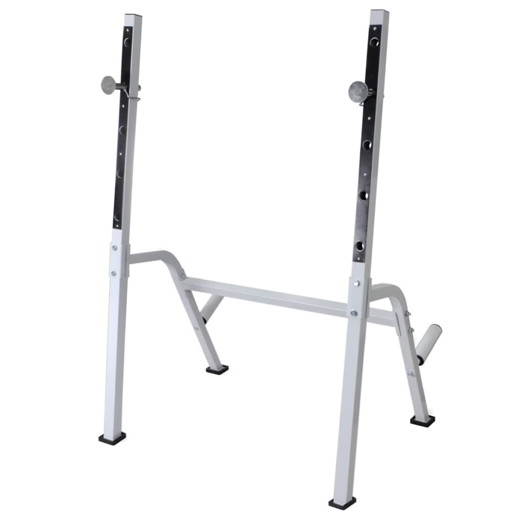 Banco musculação c/ suporte p/ pesos + barras e halteres 60,5kg