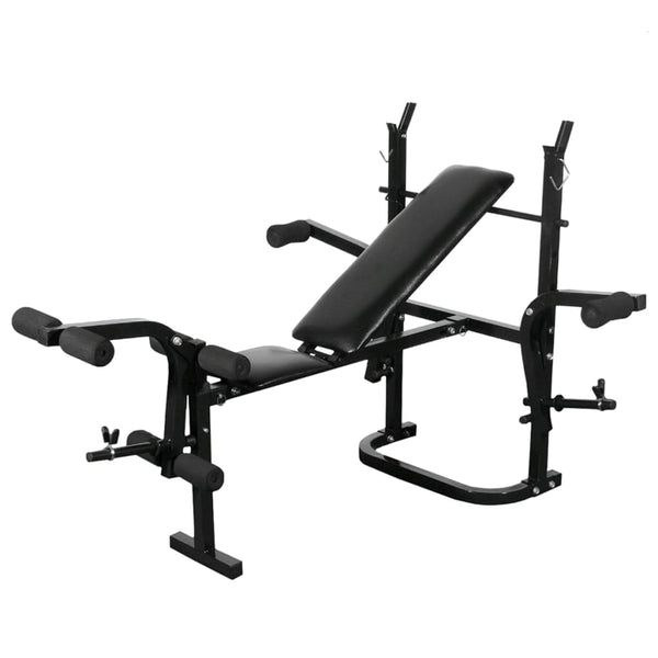 Banco musculação c/ suporte p/ pesos + barras e halteres 30,5kg