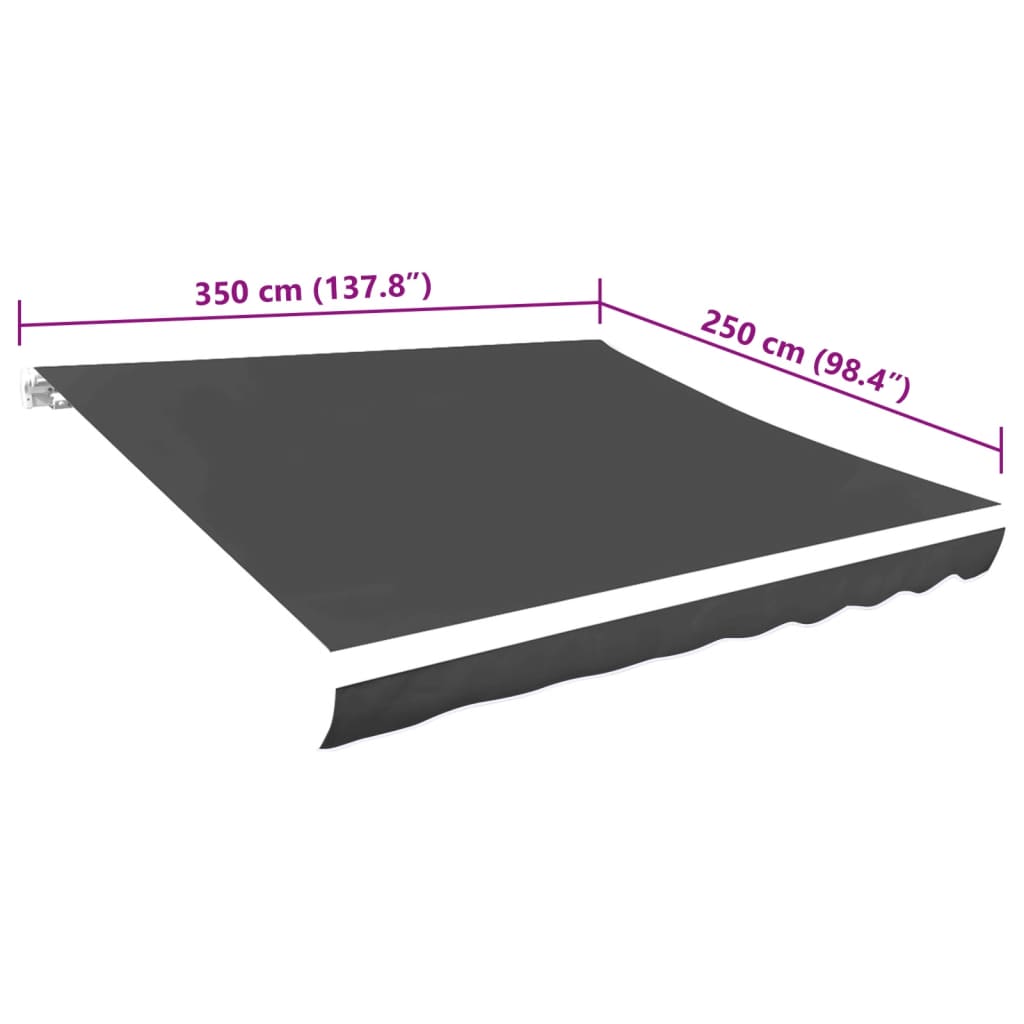 Lona para toldo antracite 350x250 cm