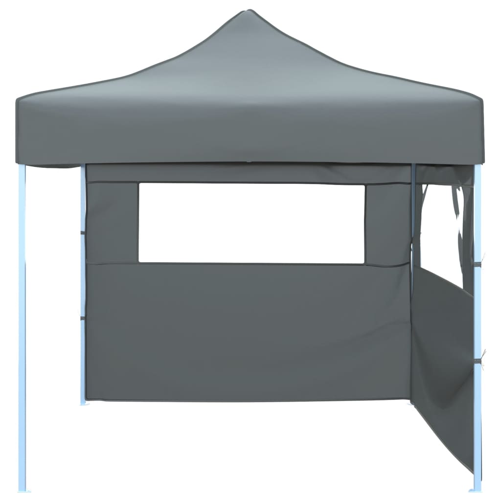 Tenda festas pop-up dobrável 2 paredes laterais 3x3 m antracite