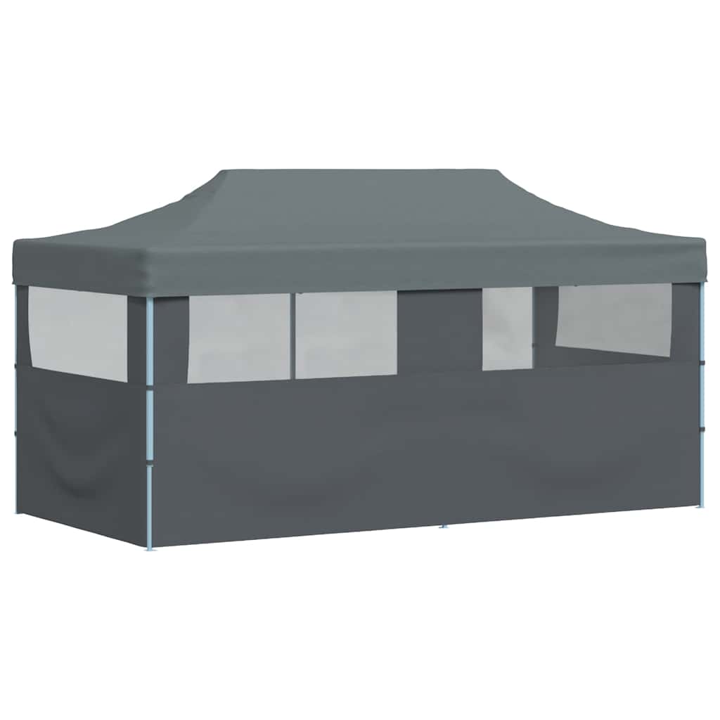 Tenda de festa pop-up dobrável paredes laterais 3x6 m antracite