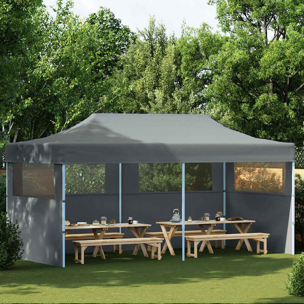 Tenda de festa pop-up dobrável paredes laterais 3x6 m antracite