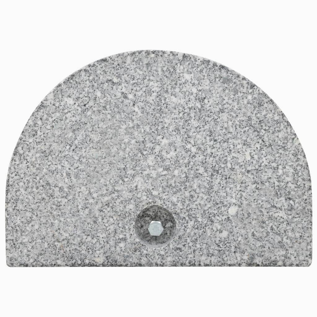 Base de guarda-sol semicircular granito 10 kg cinzento
