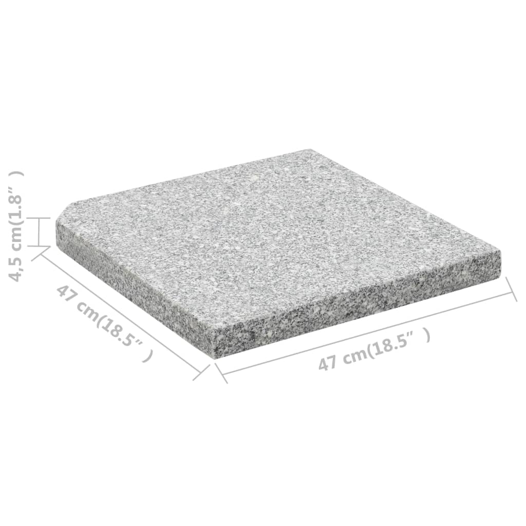 Base em granito para guarda-sol 25 kg quadrado cinzento