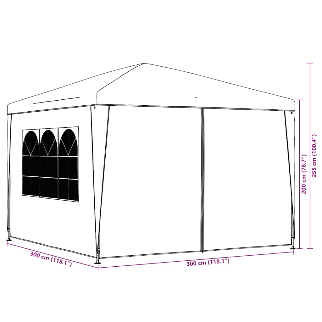 Tenda para festas 3x3 m antracite
