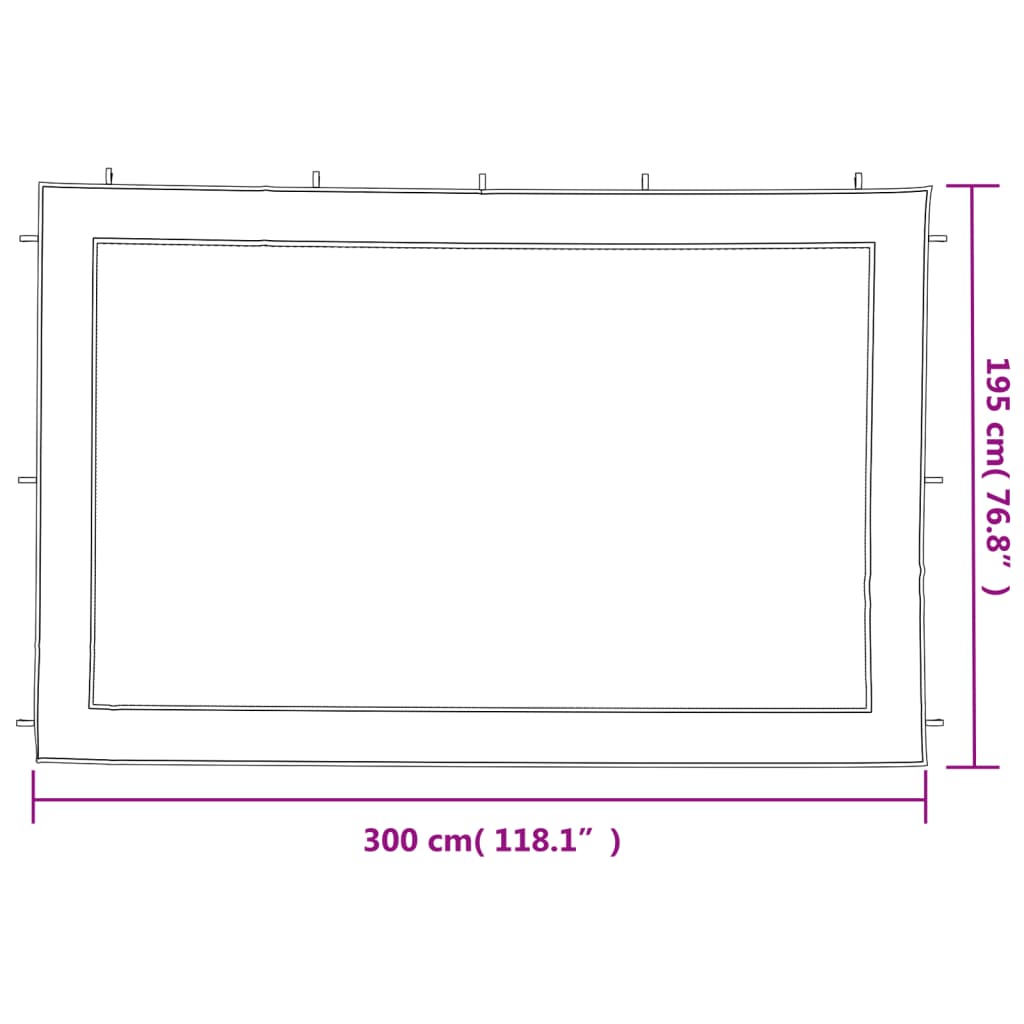 Parede lateral p/ tenda de festas malha branco e preto