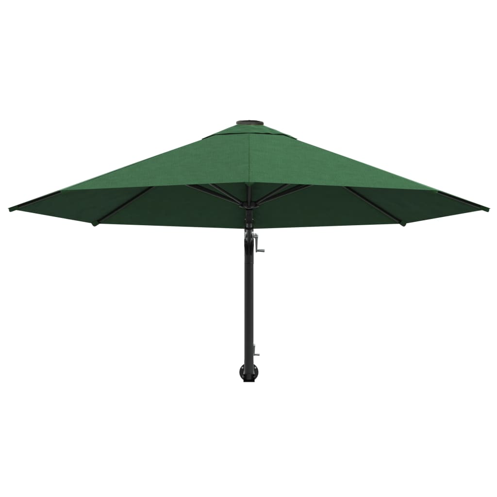 Guarda-sol de montar na parede com mastro metálico 300 cm verde