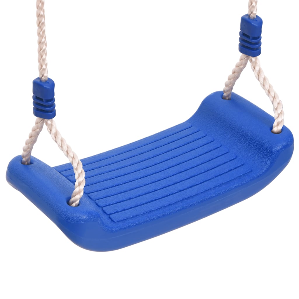 Assento de baloiço com escada de corda 37x15 cm PE azul