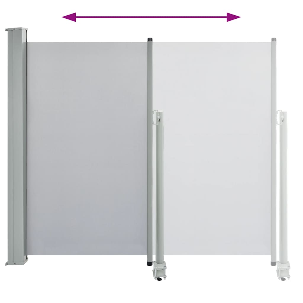Toldo lateral retrátil para pátio 120x300 cm cinzento
