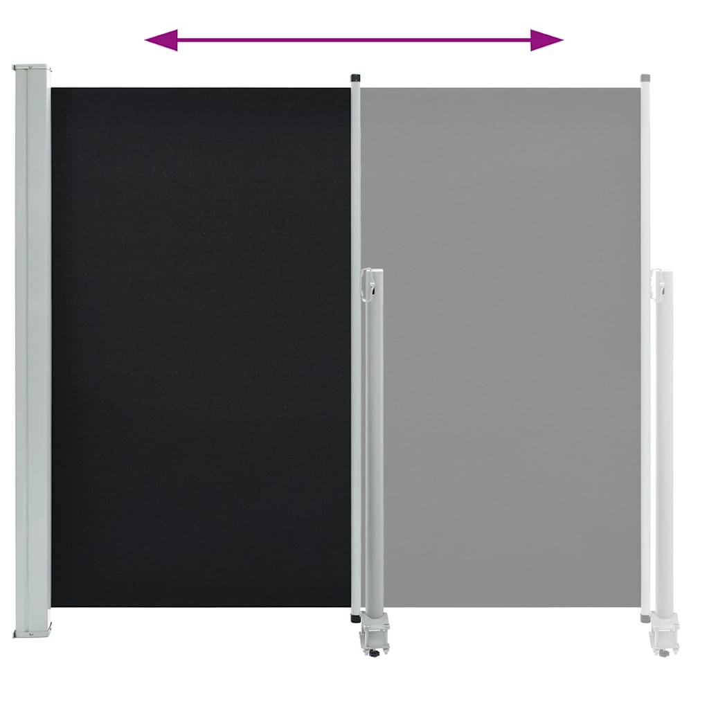 Toldo lateral retrátil para pátio 140x300 cm preto