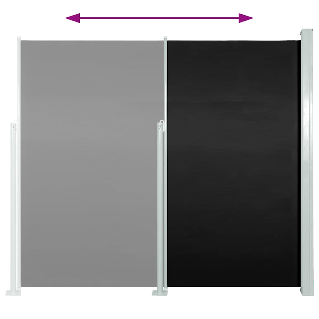 Toldo lateral retrátil 140x300 cm preto