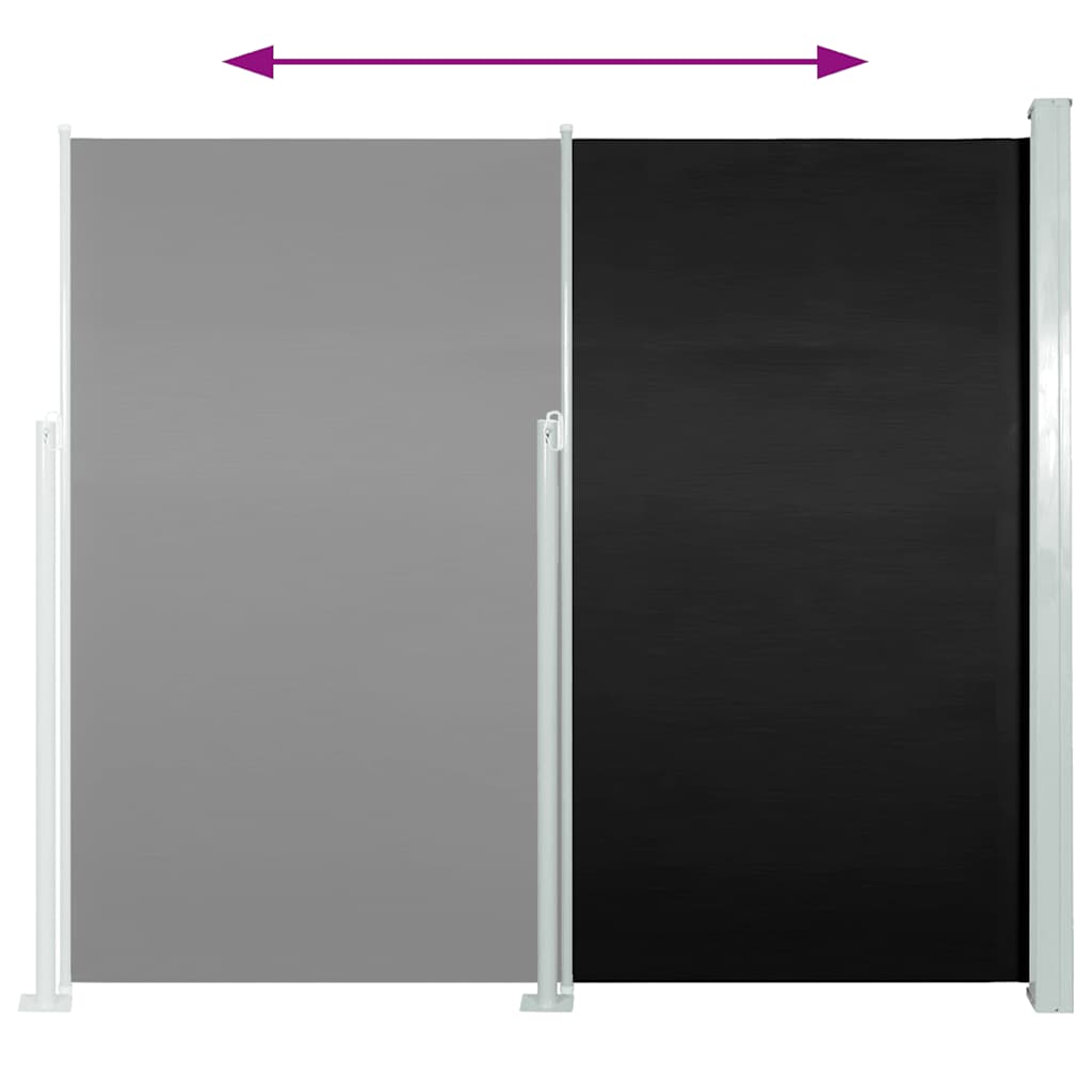 Toldo lateral retrátil 120x300 cm preto