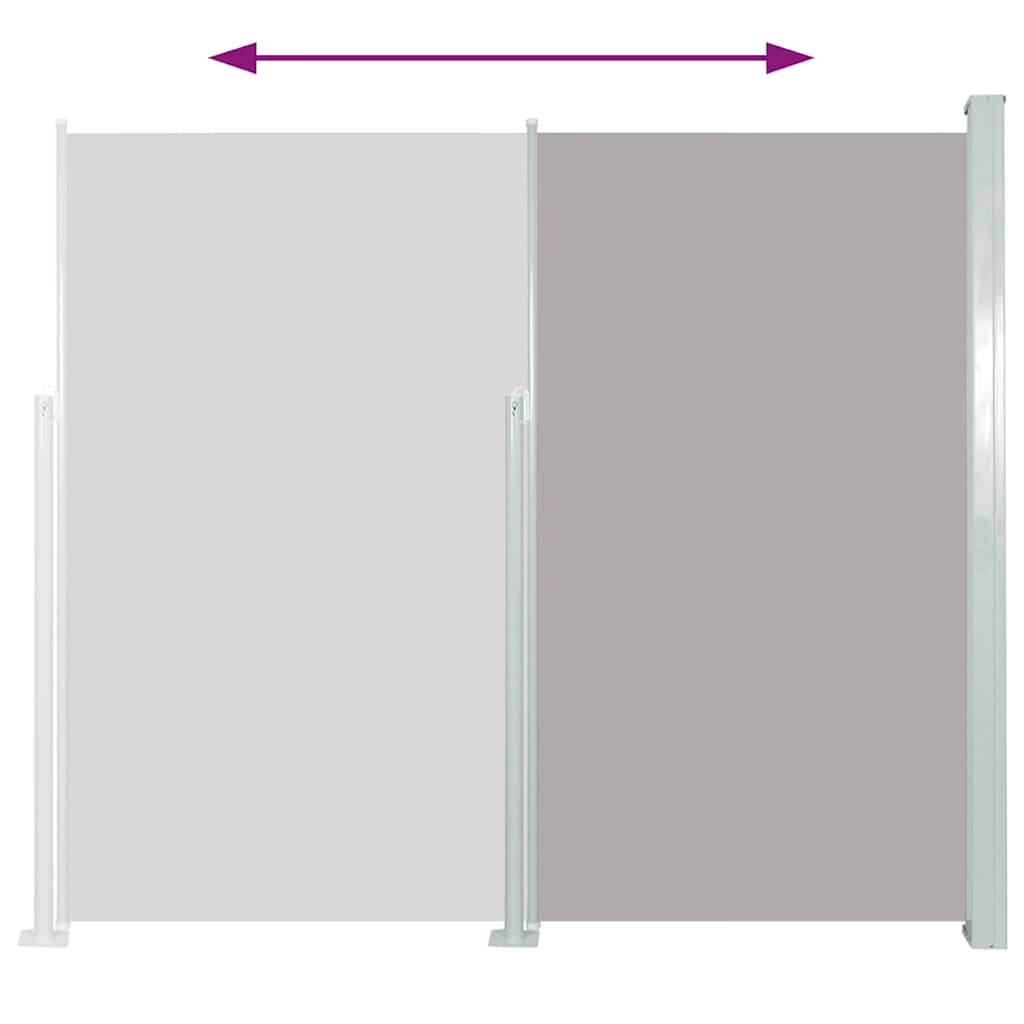 Toldo lateral retrátil 120x300 cm cinzento