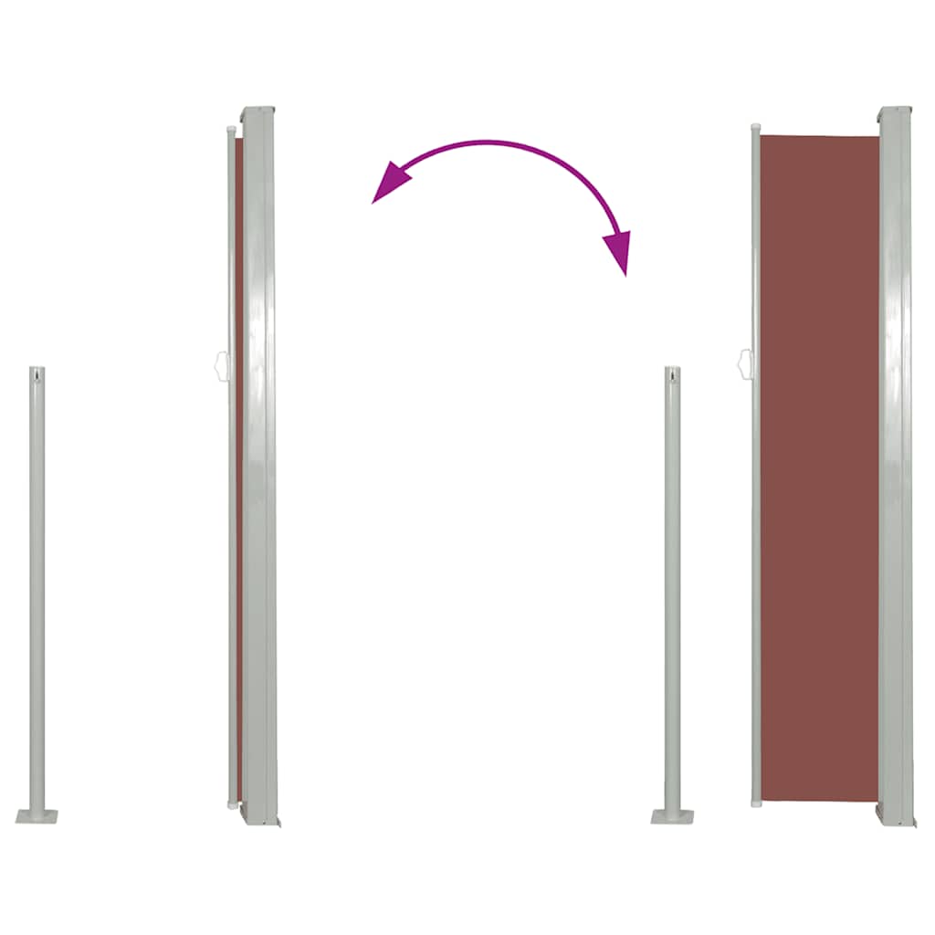 Toldo lateral retrátil 120x300 cm castanho