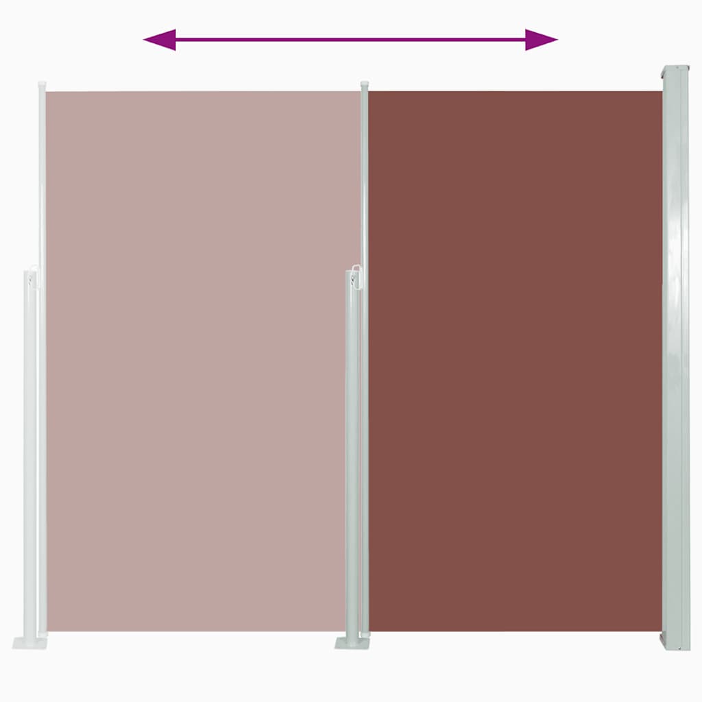 Toldo lateral retrátil 120x300 cm castanho