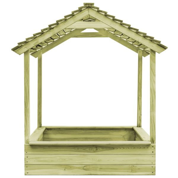Casa de brincar exterior c/ caixa areia 128x120x145cm pinho