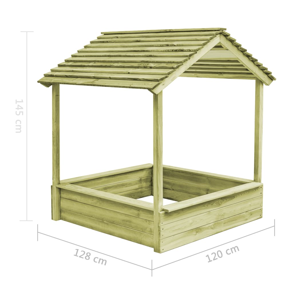 Casa de brincar exterior c/ caixa areia 128x120x145cm pinho