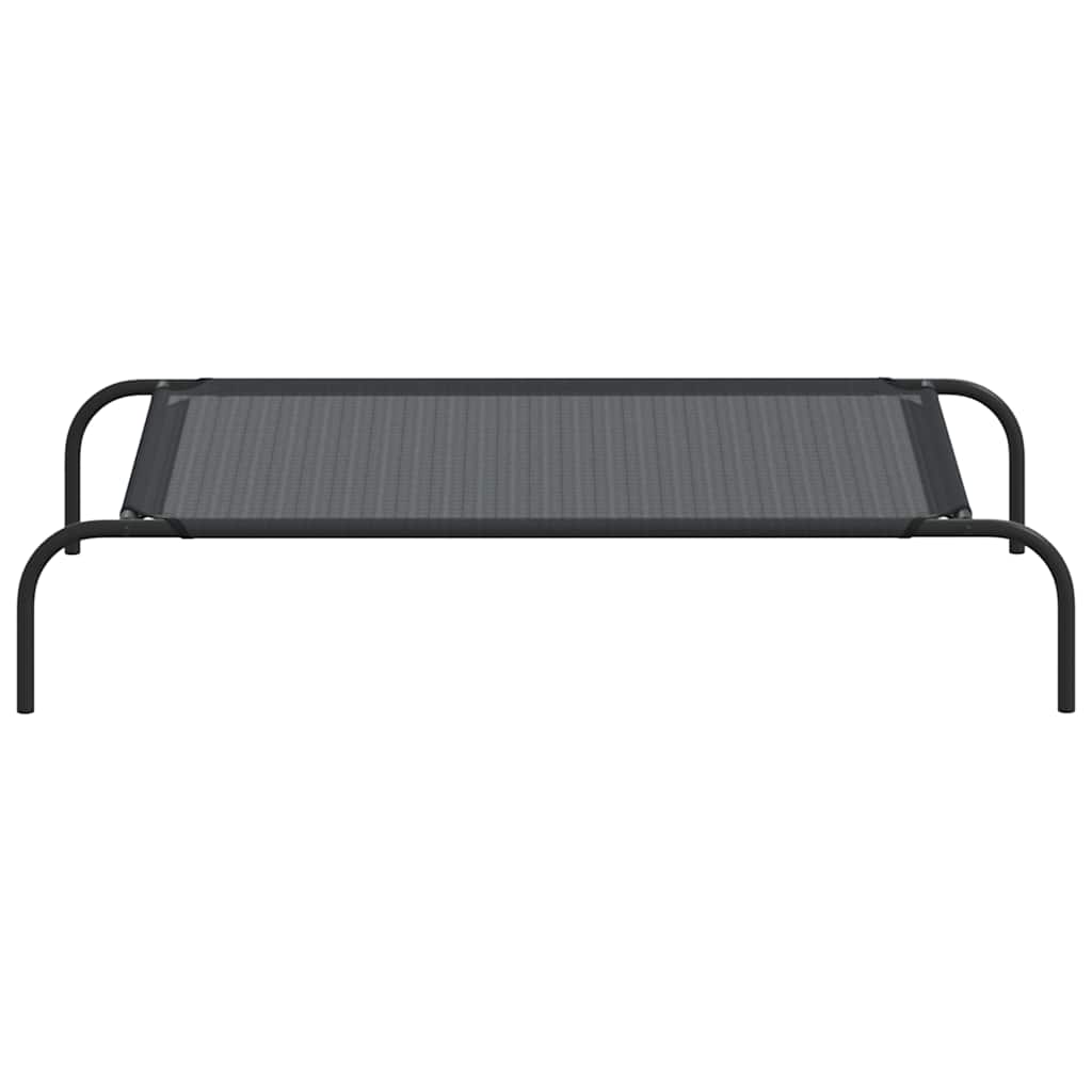 Cama para cães elevada preto L textilene
