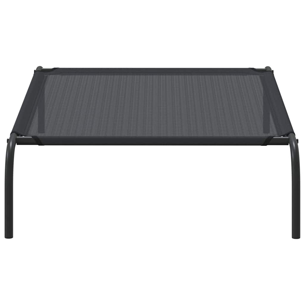 Cama para cães elevada preto L textilene