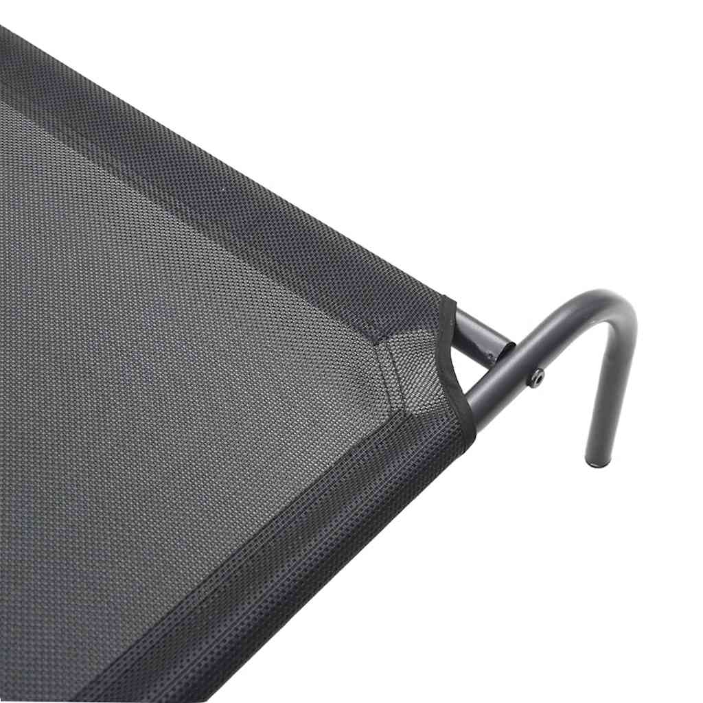Cama para cães elevada preto L textilene