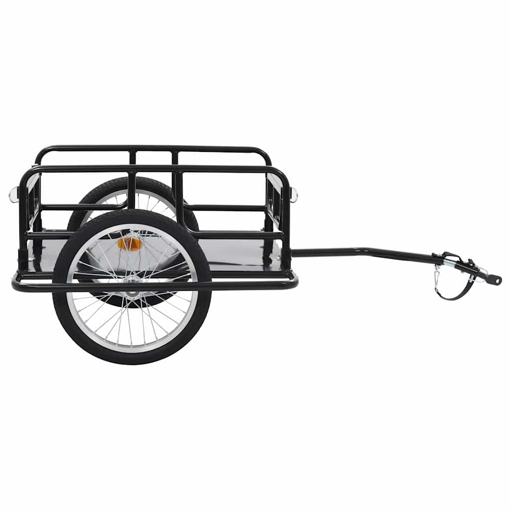 Reboque para bicicleta 130x73x48,5 cm aço preto