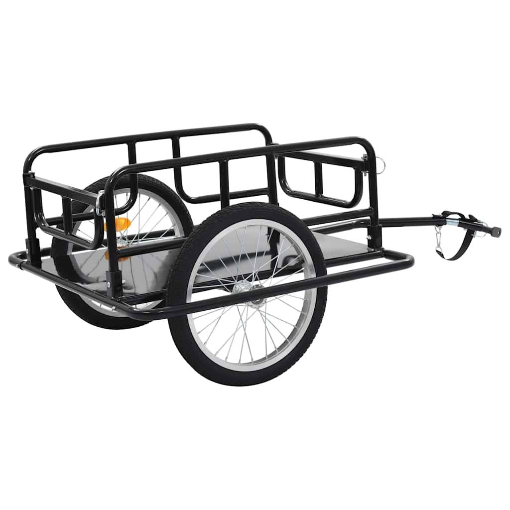 Reboque para bicicleta 130x73x48,5 cm aço preto