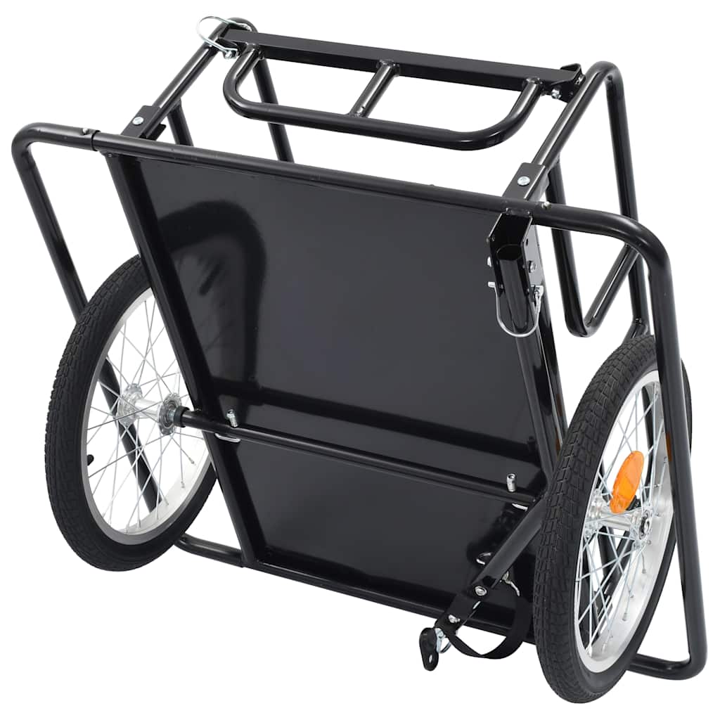Reboque para bicicleta 130x73x48,5 cm aço preto