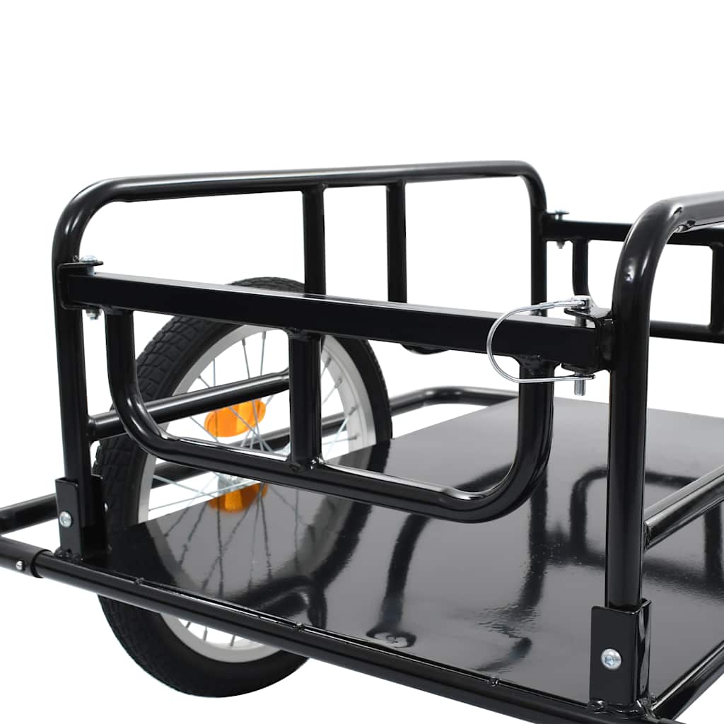 Reboque para bicicleta 130x73x48,5 cm aço preto