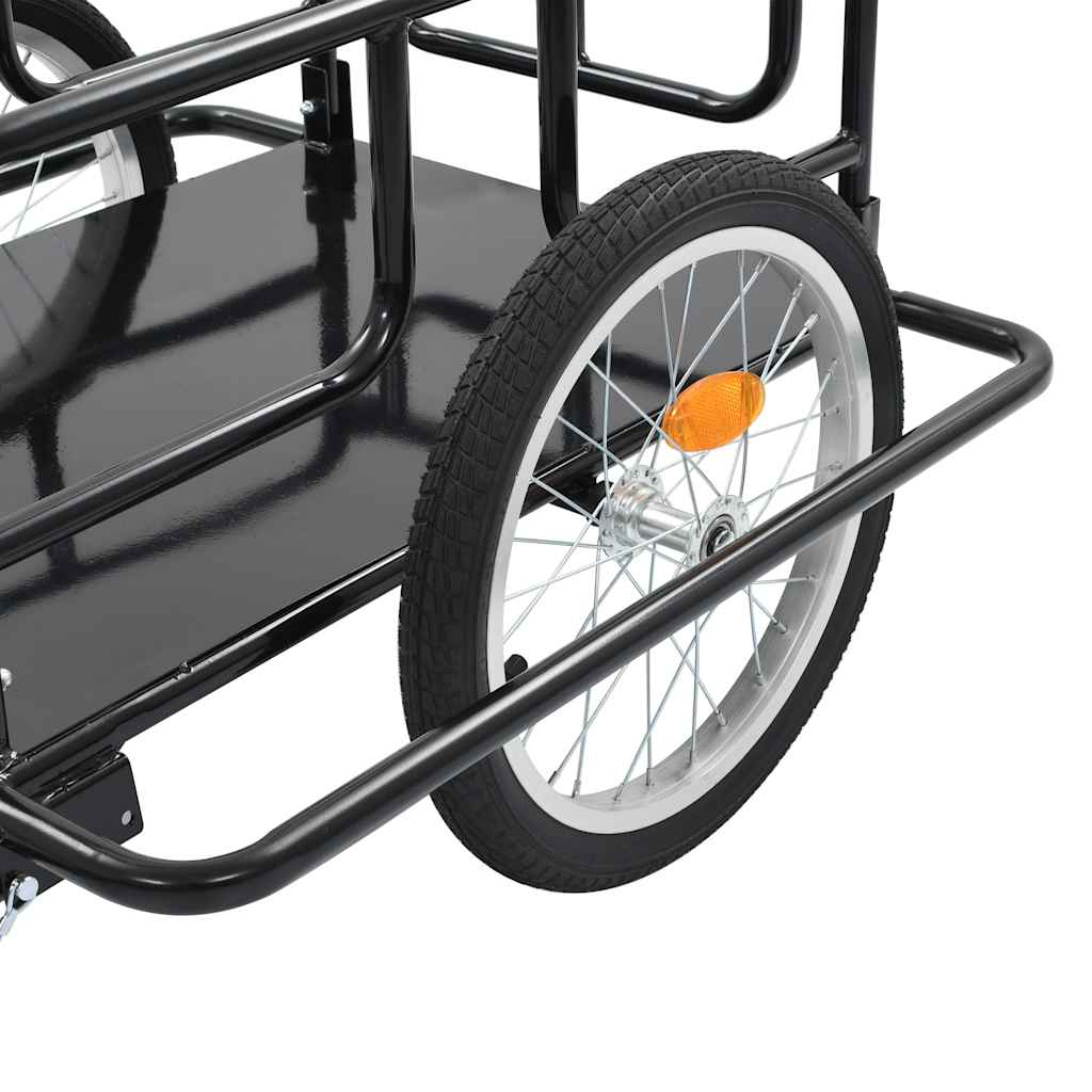 Reboque para bicicleta 130x73x48,5 cm aço preto