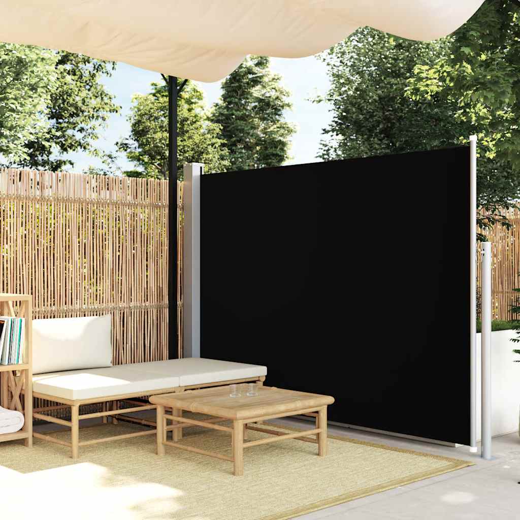 Toldo lateral retrátil 160 x 500 cm preto