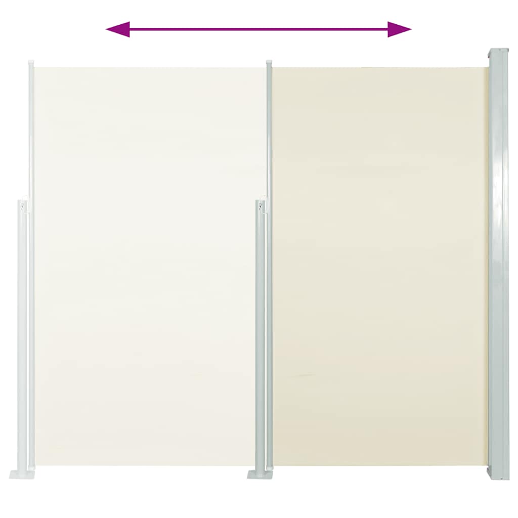 Toldo lateral retrátil 160 x 500 cm cor creme