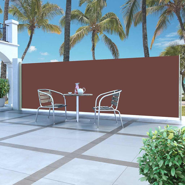 Toldo lateral retrátil 160 x 500 cm castanho