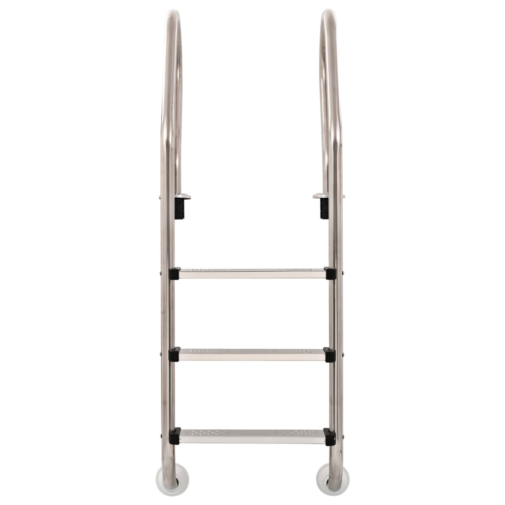 Escada para piscina 3 degraus aço inoxidável 304 120 cm