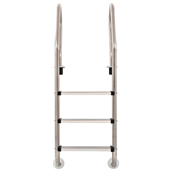 Escada para piscina 3 degraus aço inoxidável 304 120 cm