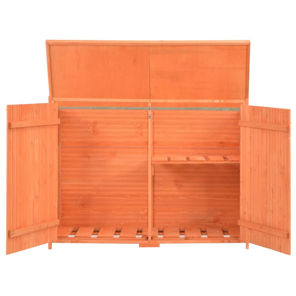 Abrigo de arrumação para jardim 128x42x91 cm madeira