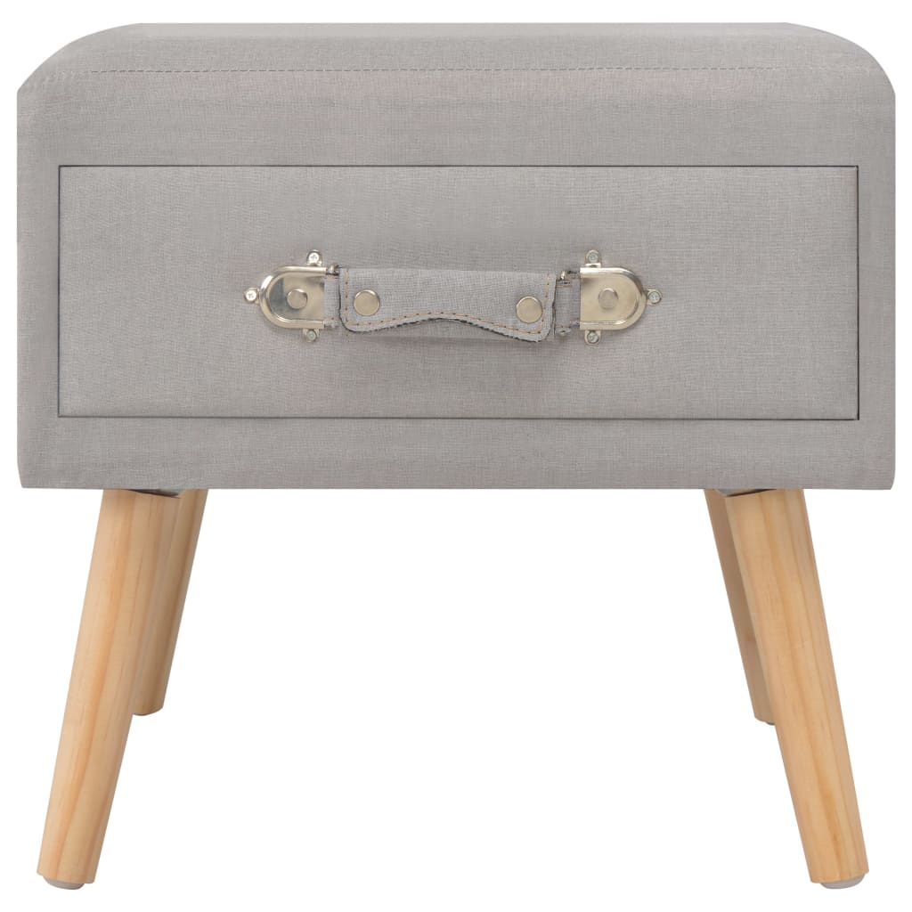 Mesa-de-cabeceira 40x35x40 cm tecido cinzento