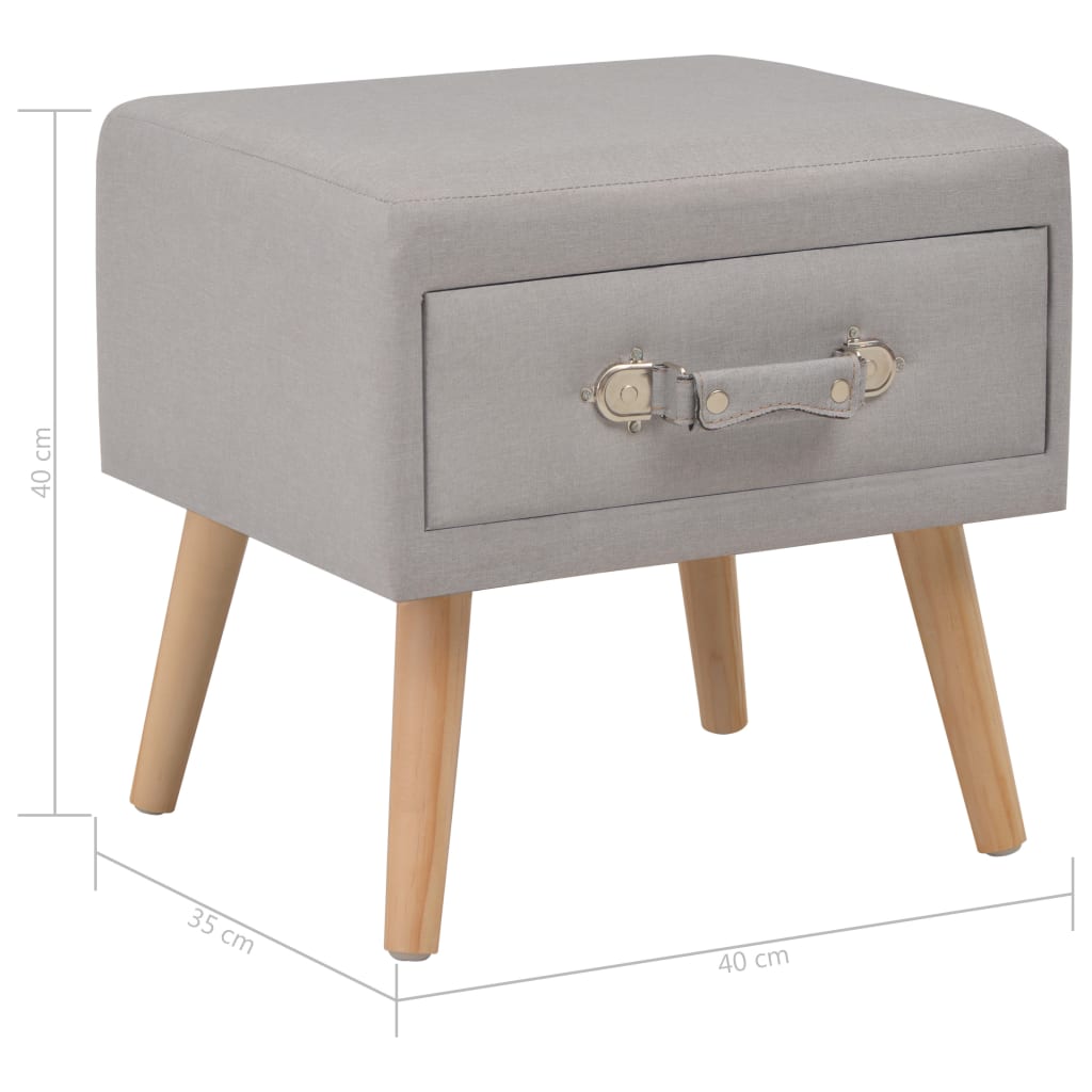 Mesa-de-cabeceira 40x35x40 cm tecido cinzento