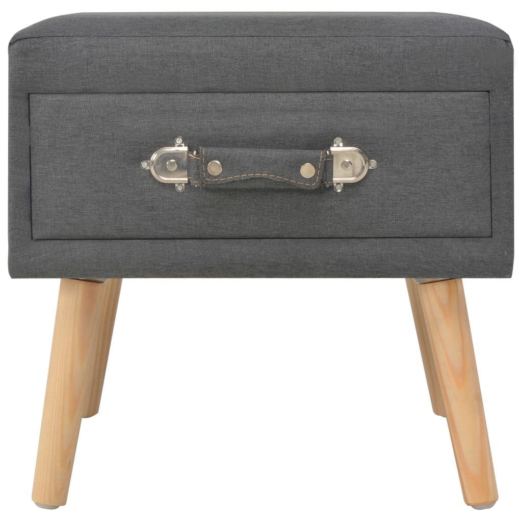 Mesa-de-cabeceira 40x35x40 cm tecido cinzento-escuro
