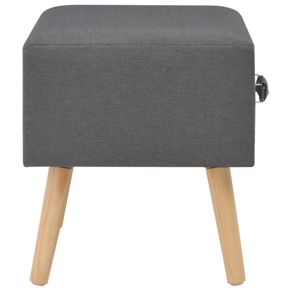 Mesa-de-cabeceira 40x35x40 cm tecido cinzento-escuro