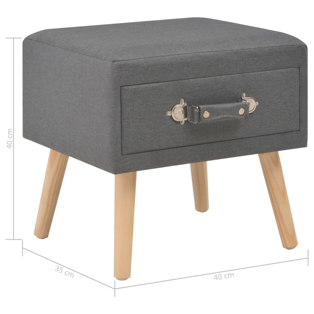 Mesa-de-cabeceira 40x35x40 cm tecido cinzento-escuro