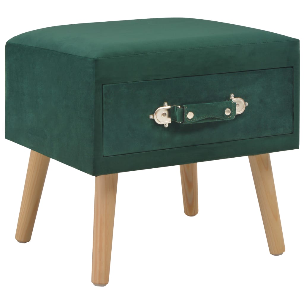 Mesa de cabeceira 40x35x40 cm veludo verde