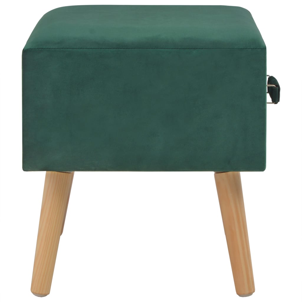 Mesa de cabeceira 40x35x40 cm veludo verde