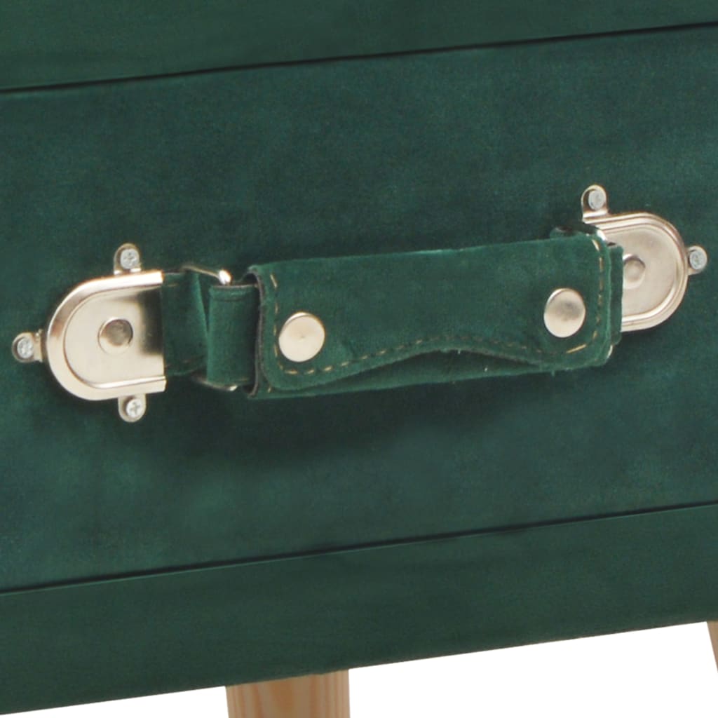 Mesa de cabeceira 40x35x40 cm veludo verde