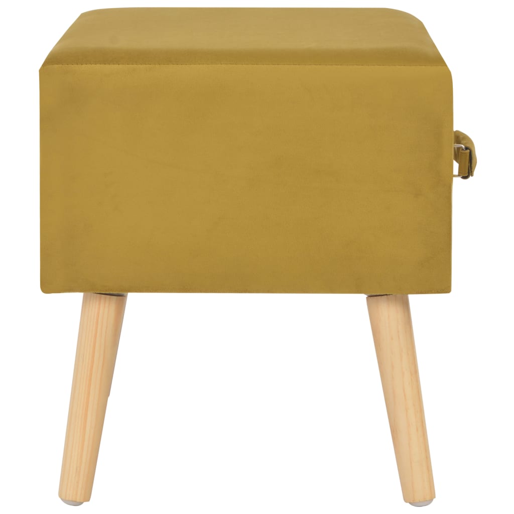 Mesa-de-cabeceira 40x35x40 cm veludo mostarda
