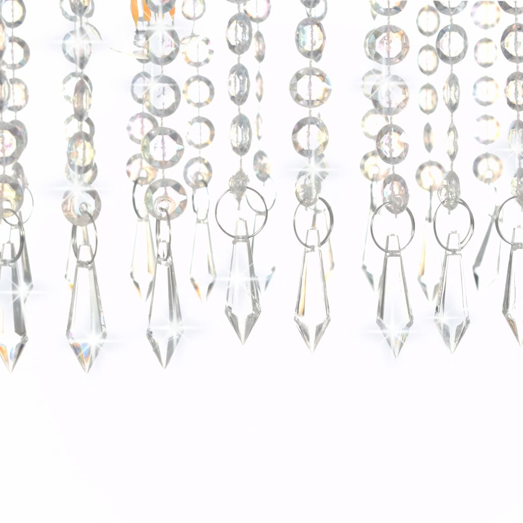 Candeeiro de teto com contas de cristal 104 cm E14 prateado