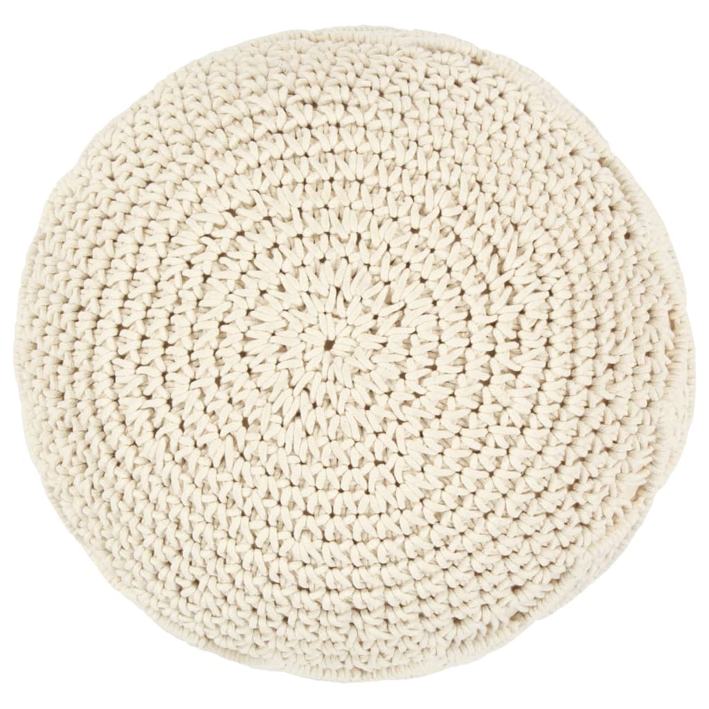 Pufe artesanal macramé 45x30 cm algodão