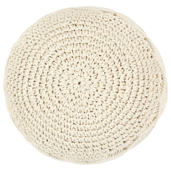Pufe artesanal macramé 45x30 cm algodão