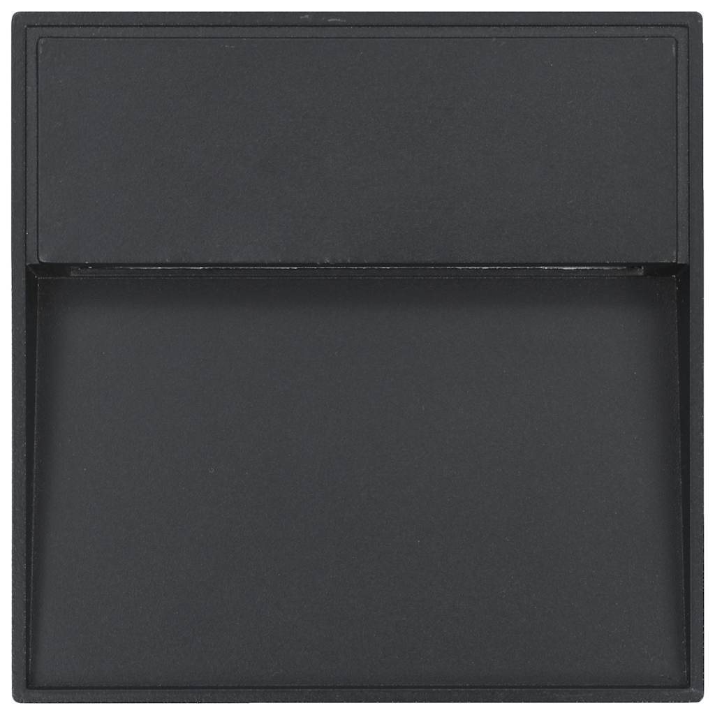 Candeeiros LED de parede exterior 2 pcs 3 W quadrado preto