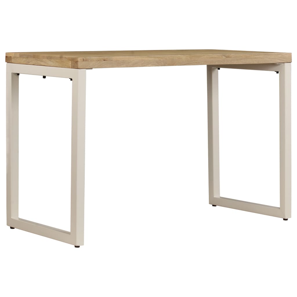 Mesa de jantar 115x55x76 cm madeira de mangueira maciça e aço
